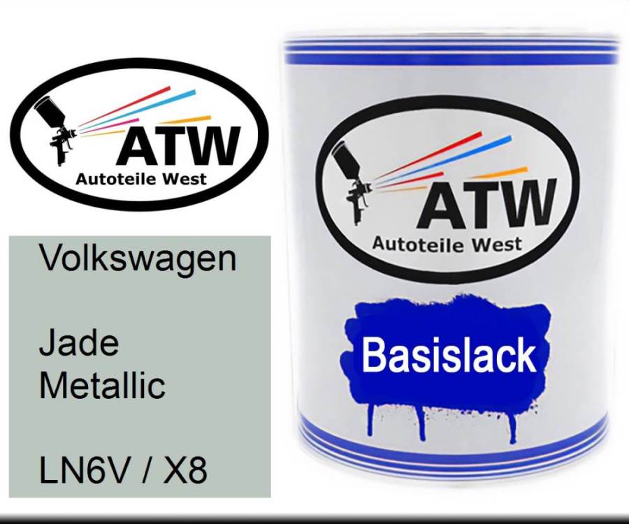 Volkswagen, Jade Metallic, LN6V / X8: 1L Lackdose, von ATW Autoteile West.